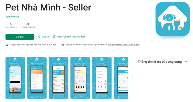 pet nhà mình app saller